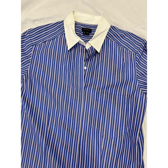 Theory Women’s Striped Button Up Shirt, Blue/Red Size Small, Workwear, Business - Picture 2 of 10